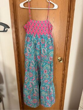 NWT TCEC Mallie Pink Aqua Floral Paisley Maxi Dress Size Small